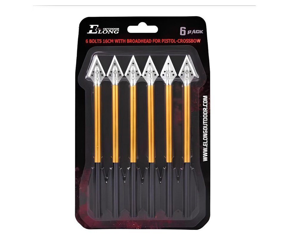 Seta de Aluminio Elong Outdoor Dourado 16cm Ponteria Fixa de Caça 6 un