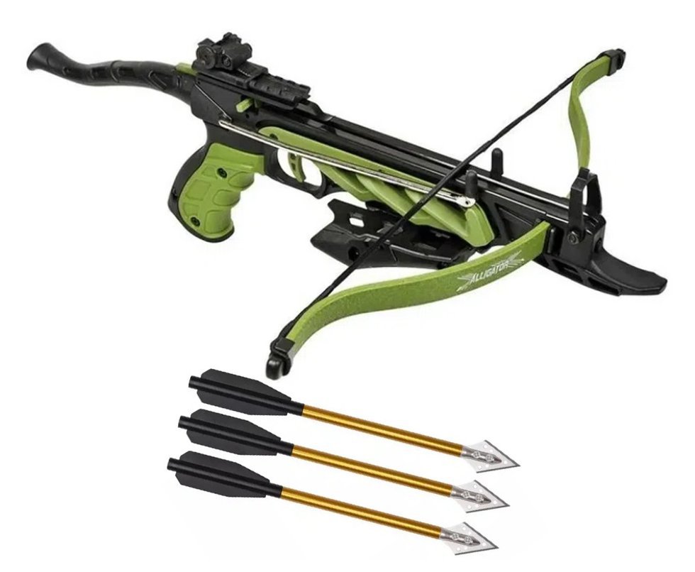 Balestra Besta MK-TCS1-G Alligator 80 Libras Verde - Man kung + Seta de Caça