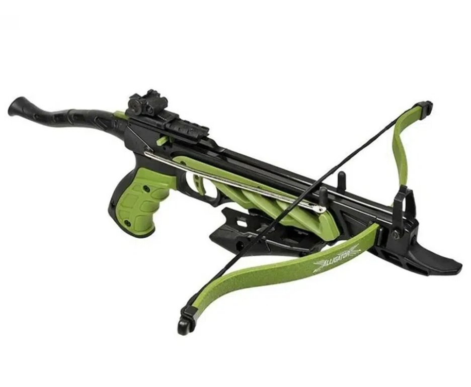 Balestra Besta MK-TCS1-G Alligator 80 Libras Verde - Man kung + Seta de Caça + Bolsa/Case + Cera
