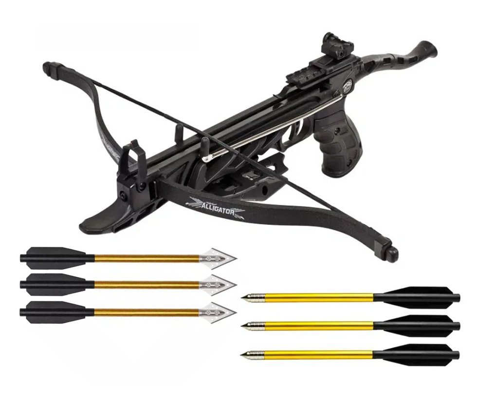 Besta/Balestra MK-TCS1-BK Alligator 80 Libras Black - Mankung + Seta de Caça