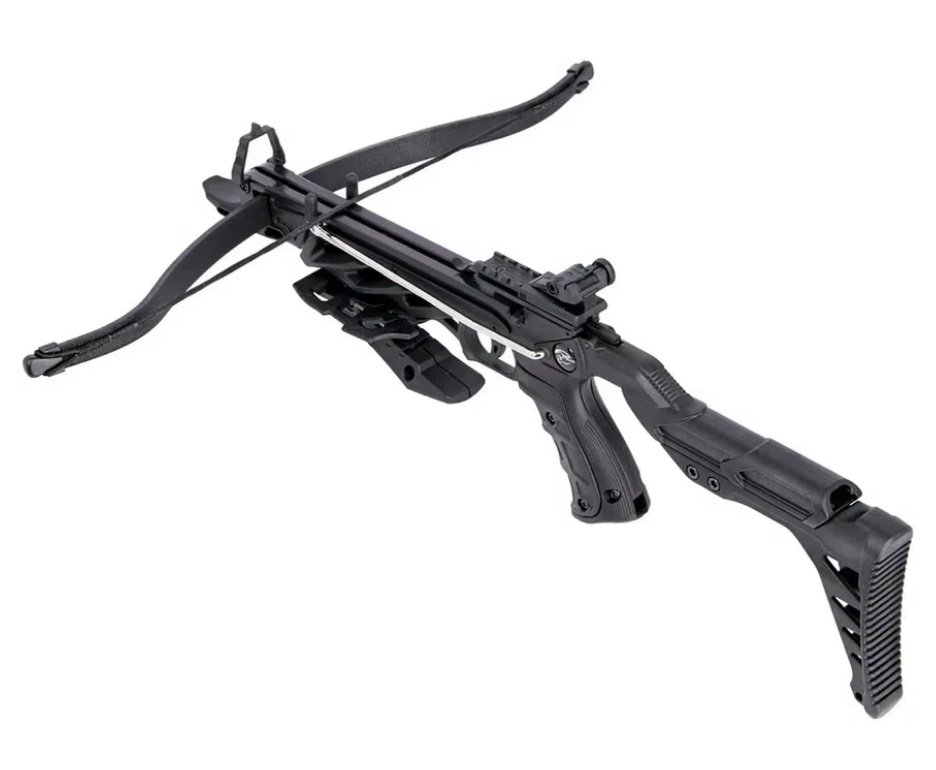 Besta/Balestra Recurva MK-TCS2-BK Alligator 80 Libras Black - Mankung + Seta de Caça + Bolsa/Case + Cera