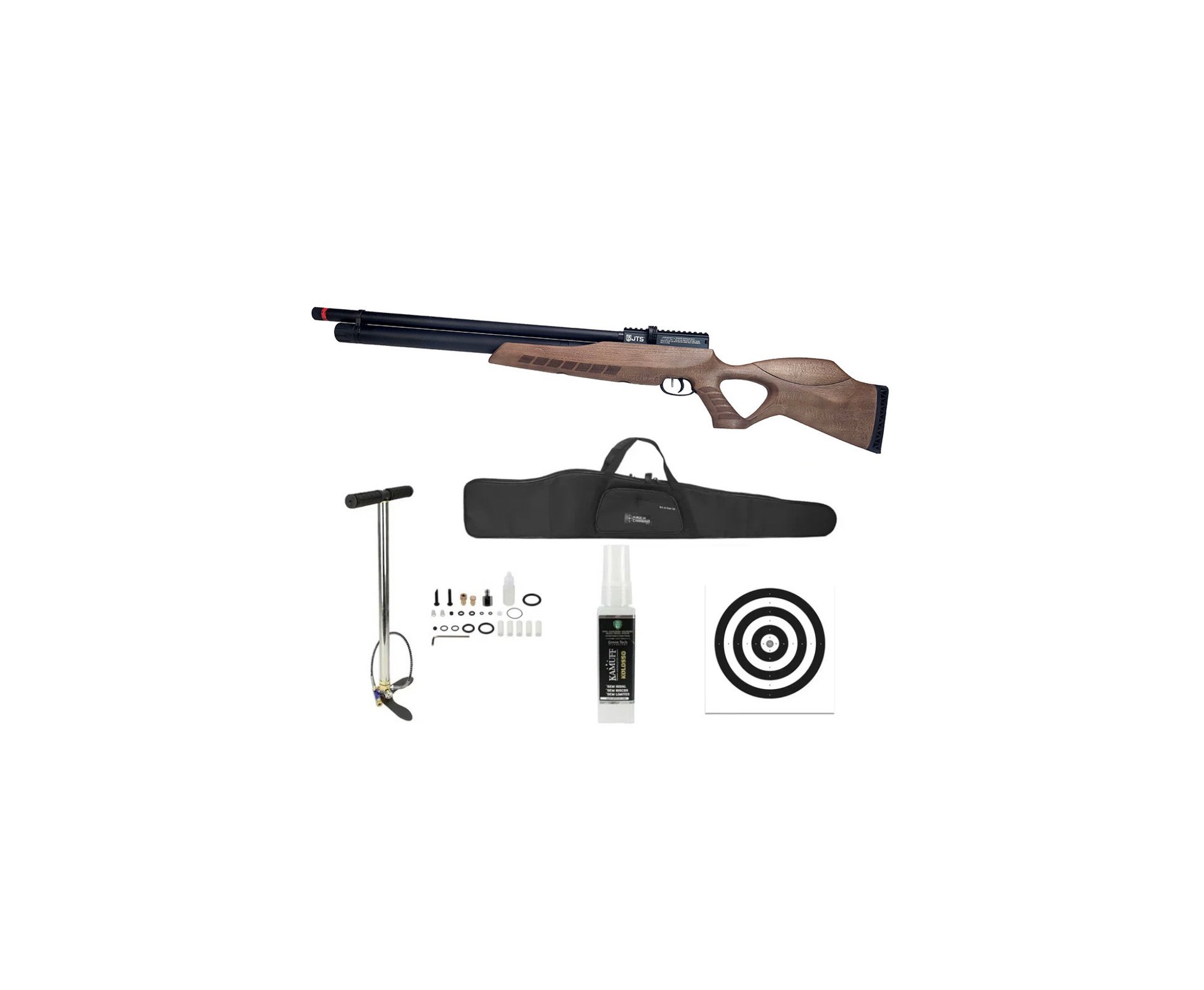 Carabina de Pressão PCP Airacuda 7.62mm Big Bore JTS FXR + Bomba + Capa + Kamuff + Alvos