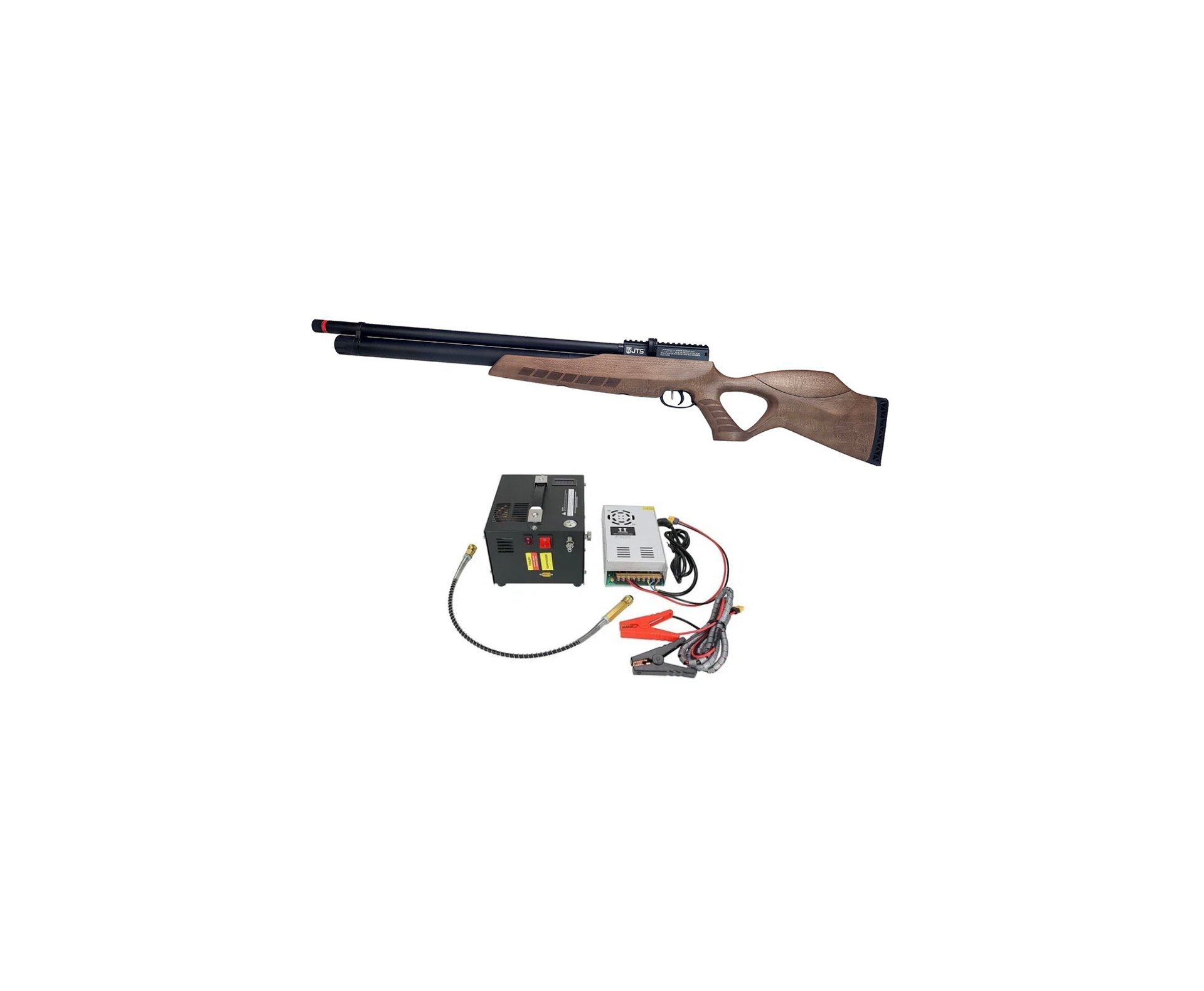 Carabina de Pressão PCP Airacuda 7.62mm Big Bore JTS FXR + Compressor Portátil Trivolt