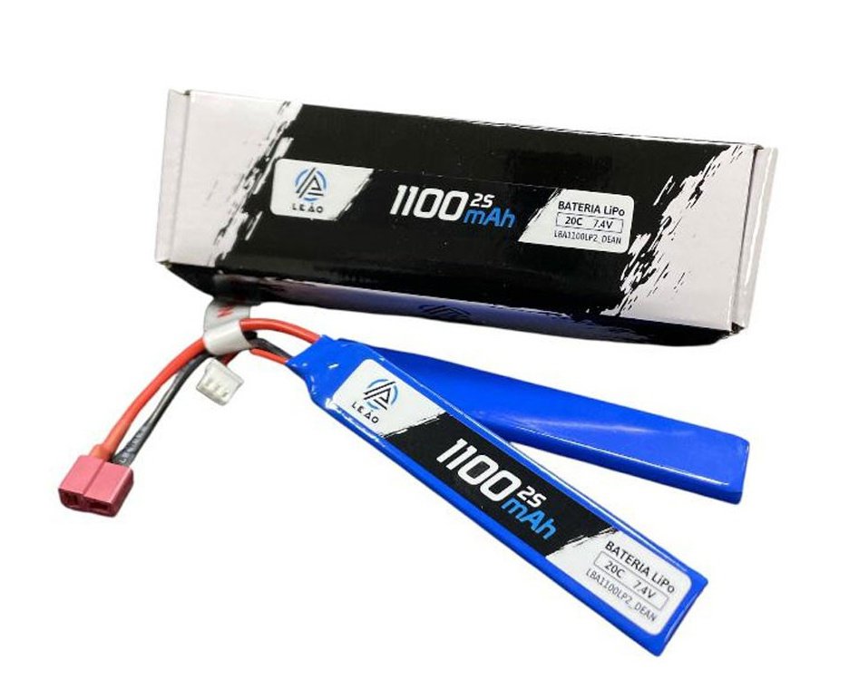 Bateria Lipo Ultra 7.4V/2S (2pack) 1100mAH 20C/40C Dean Airsoft - Leão Modelismo
