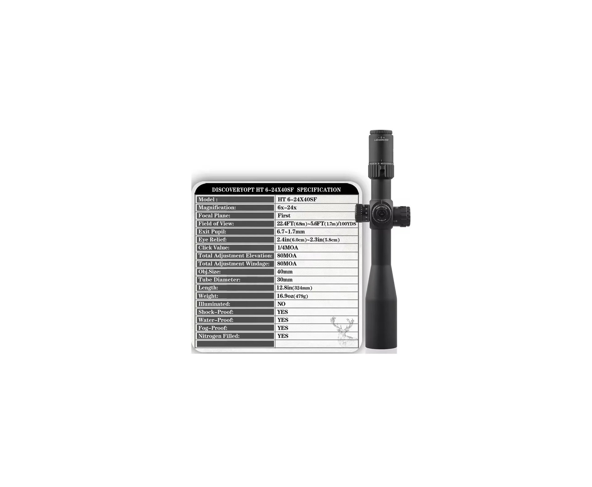 Luneta Discovery HT 6-24x40SF FFP