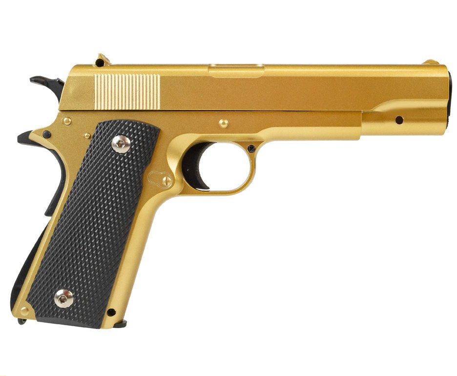 Artefato de Airsoft VG 1911-V14 Gold Rossi - Mola 6mm