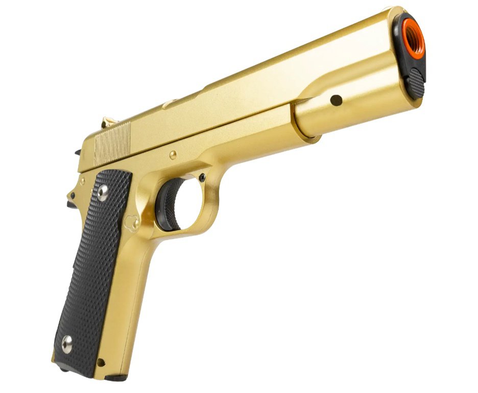 Artefato de Airsoft VG 1911-V14 Gold Rossi - Mola 6mm