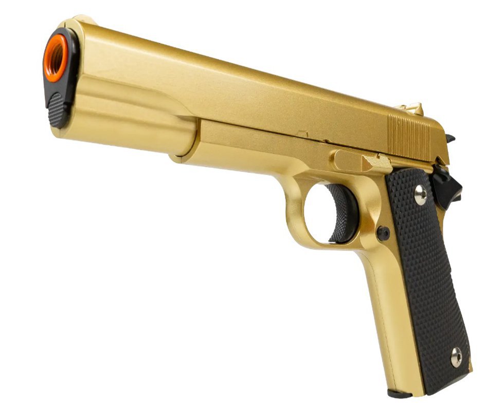 Pistola de Airsoft VG 1911-V14 Gold Mola 6mm - Rossi