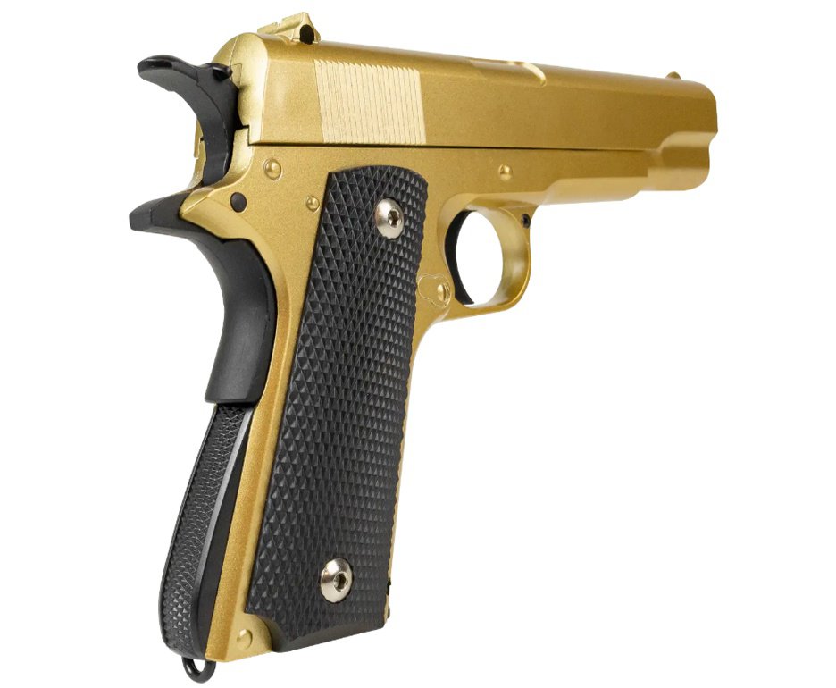 Artefato de Airsoft VG 1911-V14 Gold Rossi - Mola 6mm