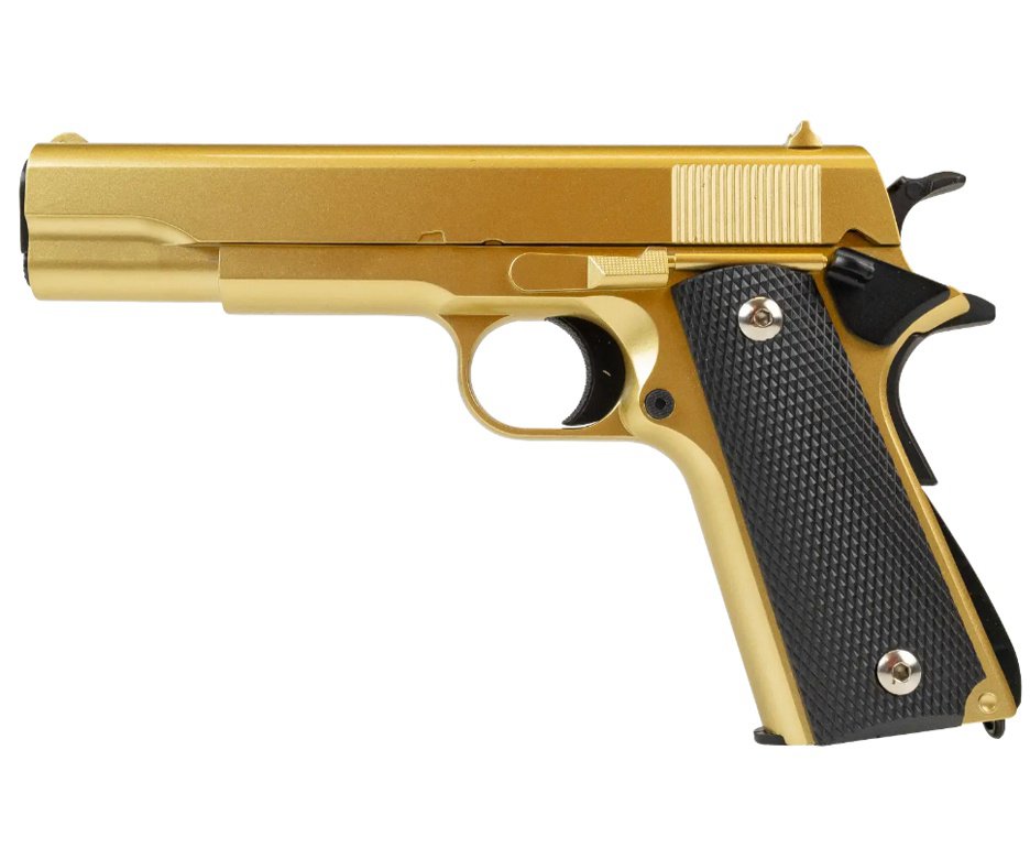 Artefato de Airsoft VG 1911-V14 Gold Rossi - Mola 6mm