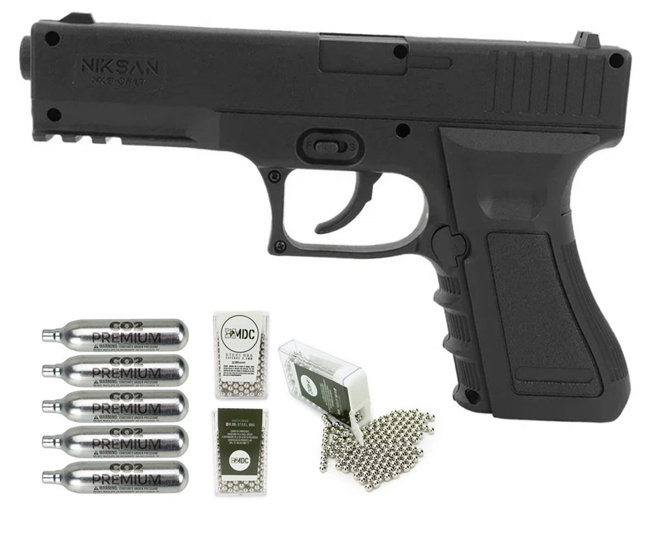 Pistola de Pressão CO2 NBB NKS CP17 4,5 + Co2 + Bbs
