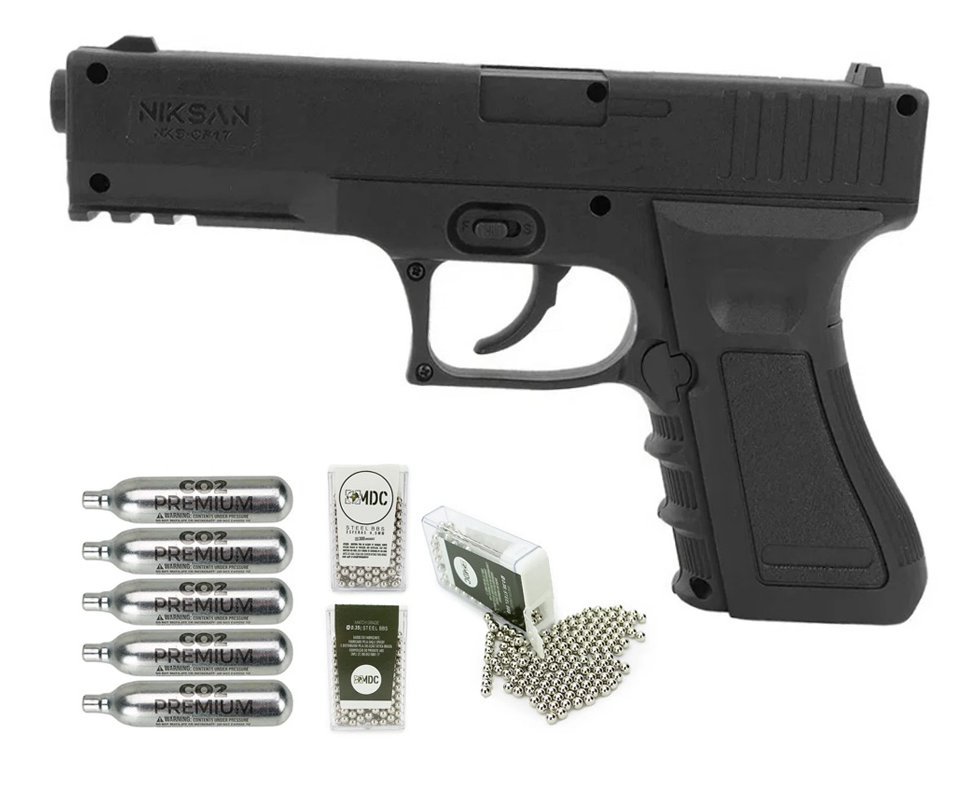 Pistola de Pressão CO2 NBB NKS CP17 4,5 + Co2 + Bbs