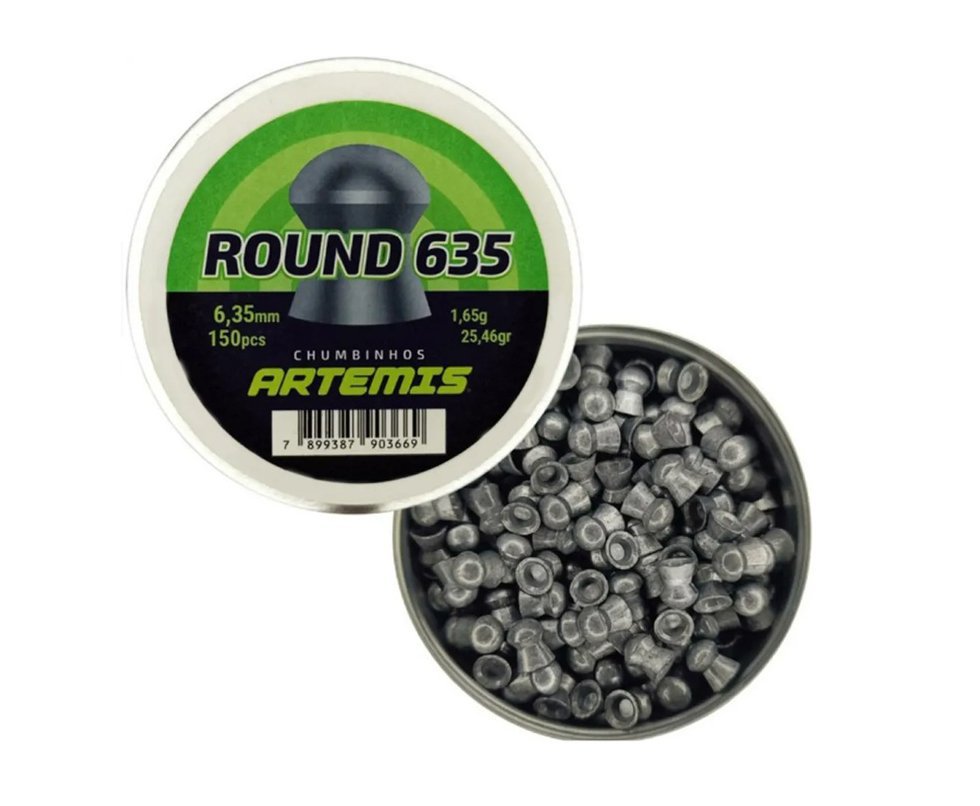 Chumbinho Artemis Round 6.35mm Premium 150und - Precisão, longa distancia