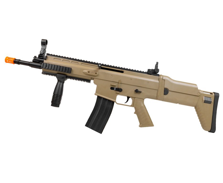 Rifle de Airsoft Scar L Tan Spring Mola Cal 6mm - Rossi