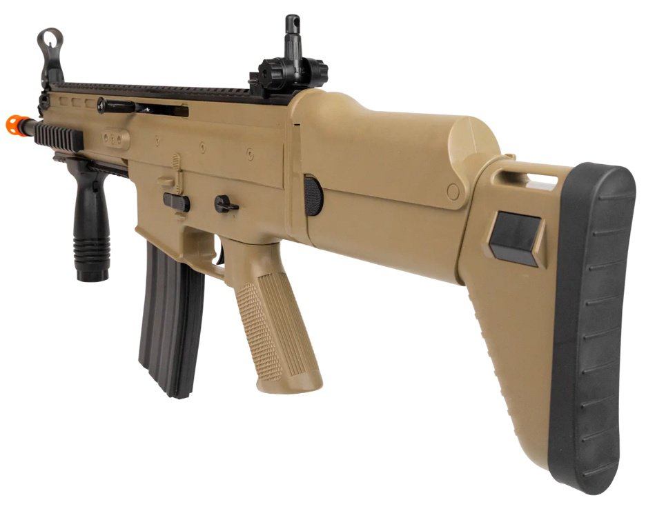 Rifle de Airsoft Scar L Tan Spring Mola Cal 6mm - Rossi