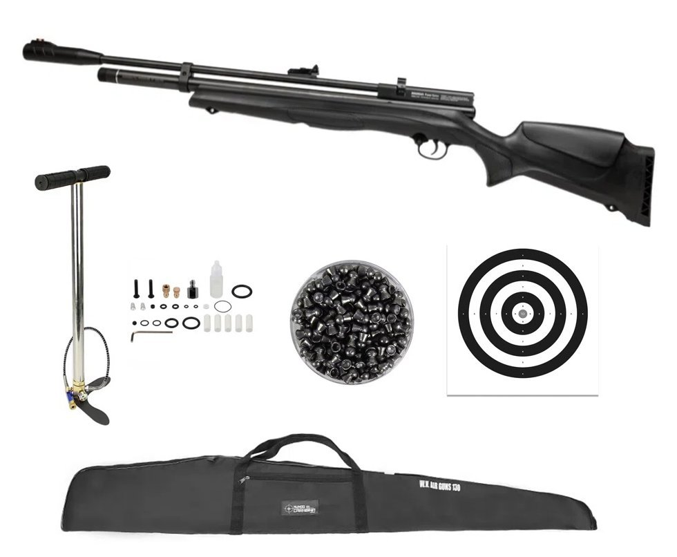 Carabina de Pressão PCP Beeman New 1336S Side Lever 60 Joules 5,5mm - Rossi + Capa + Bomba + Chumbo + Alvos