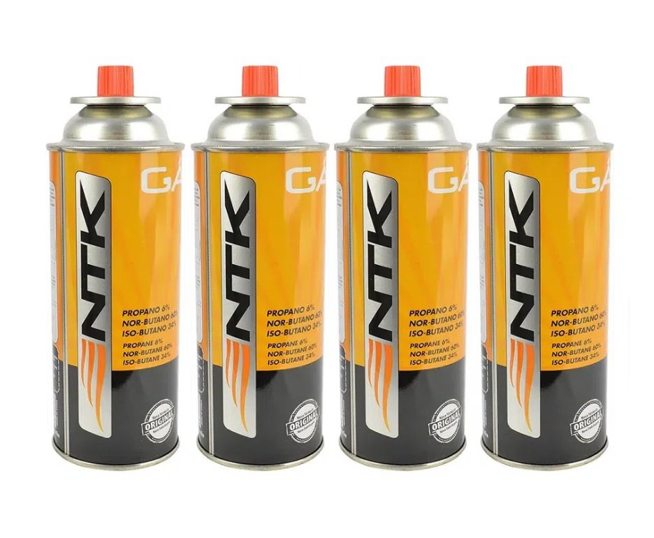 Fogareiro Horizontal 2 Bocas ETNA camping e cozinha Aço Inoxidável Preto NTK + Refil Gás
