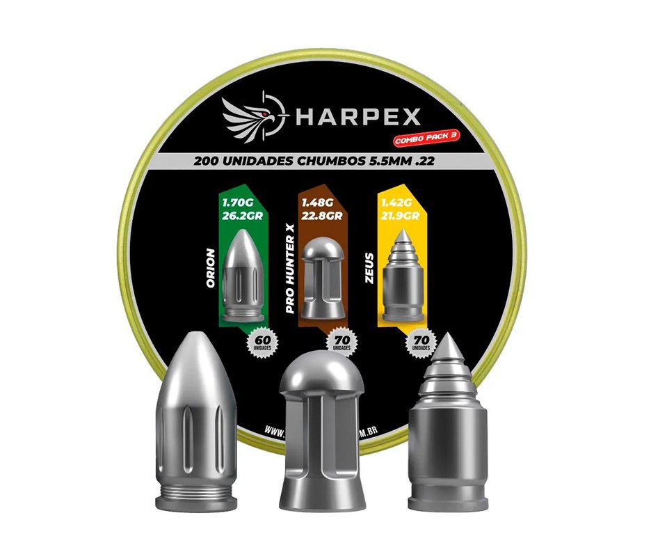 Chumbinho Harpex Orion, Pro Hunter X, Zeus 5,5mm 200 pcs/pot
