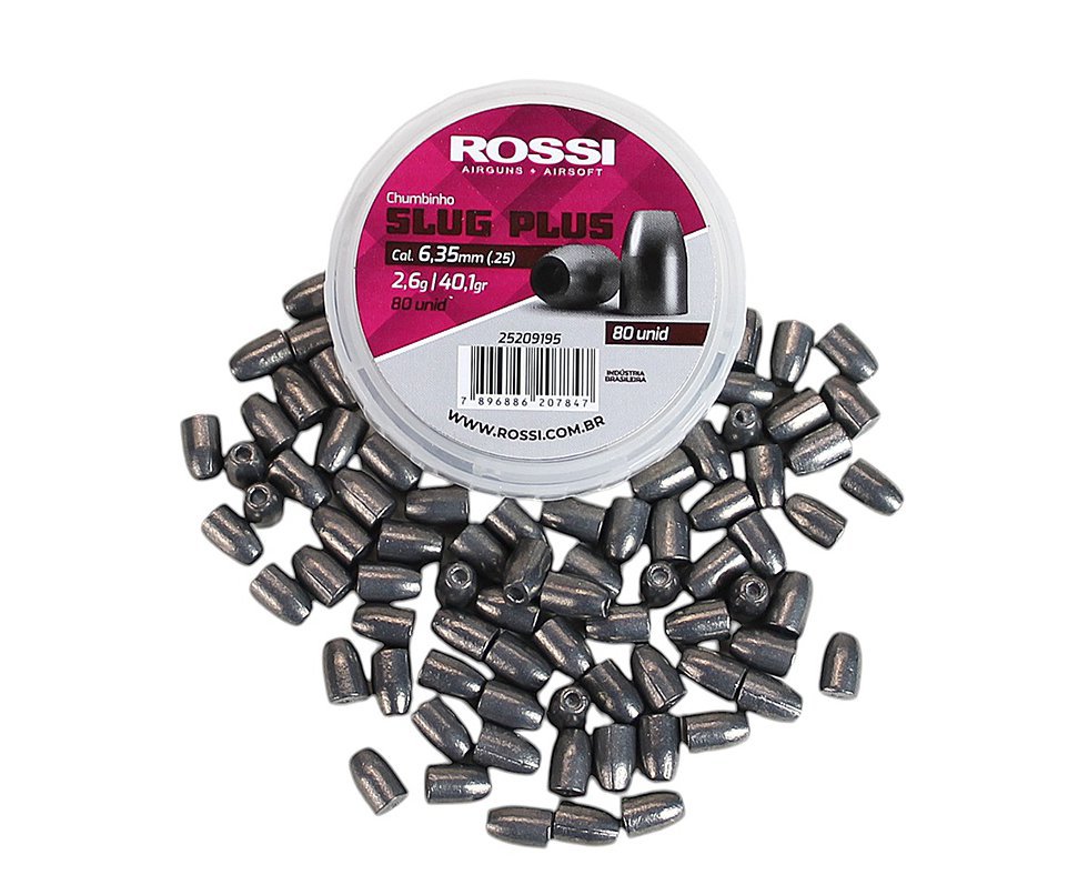 Chumbinho Premium Rossi Slug Plus 6,35mm 2,14g 33gr com 80un