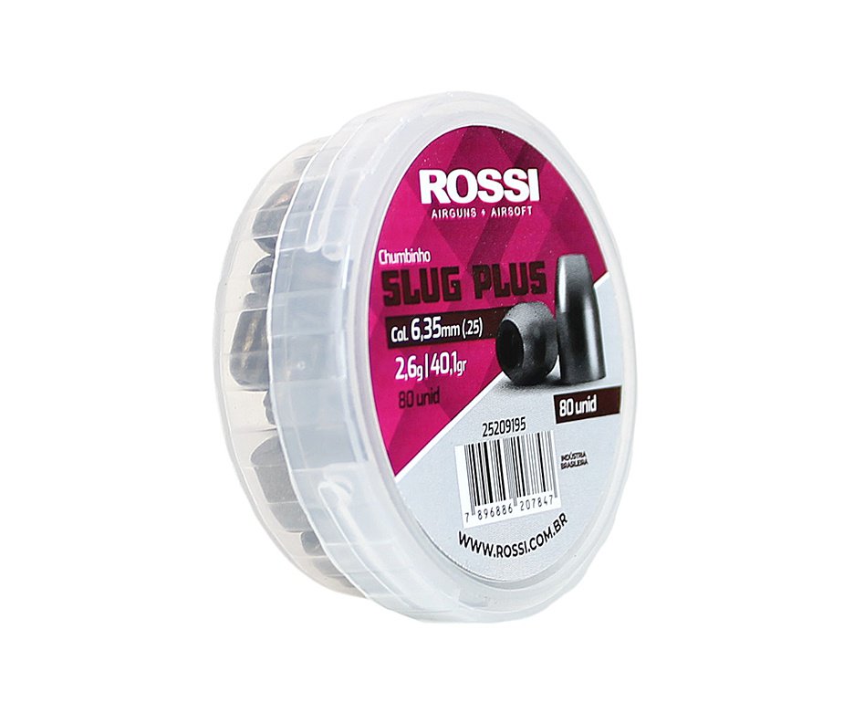 Chumbinho Premium Rossi Slug Plus 6,35mm 2,14g 33gr com 80un