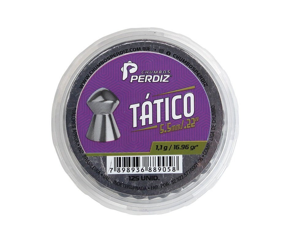 Chumbinho de Pressão Perdiz Tático 5,5 mm - 125 unidades