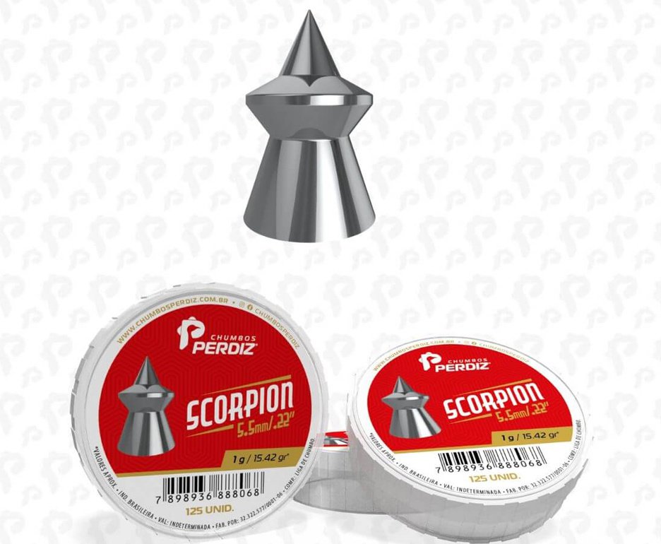 Chumbinho de Pressão Perdiz Scorpion  5,5 mm - 125 unidades