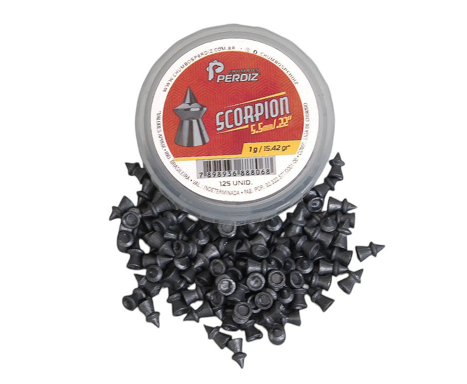 Chumbinho de Pressão Scorpion 5,5mm 125und Alta penetração - Perdiz