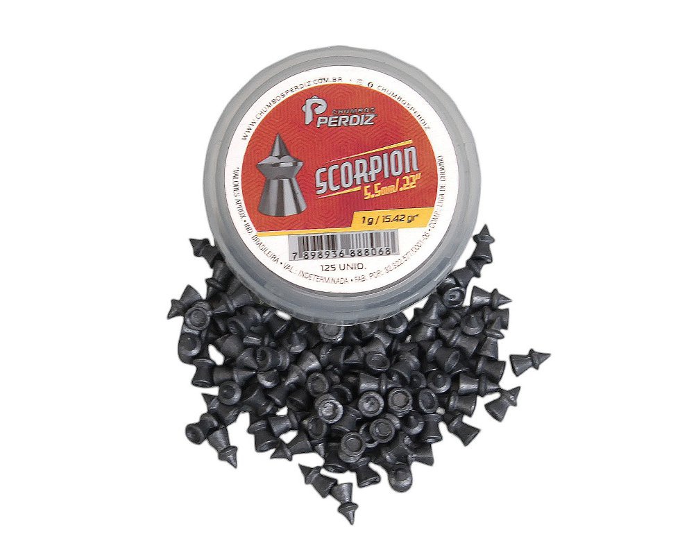 Chumbinho de Pressão Perdiz Scorpion  5,5 mm - 125 unidades