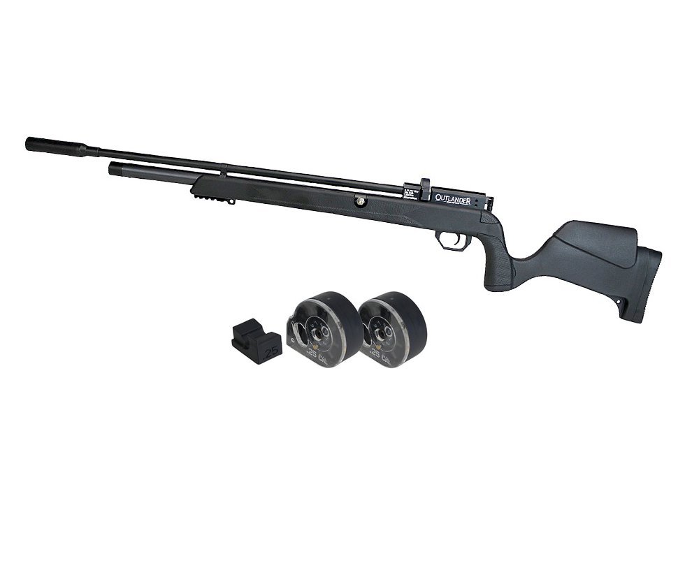 Carabina de Pressão PCP Outlander Black 6,35mm Alto Fluxo 1100 FPS - Rossi