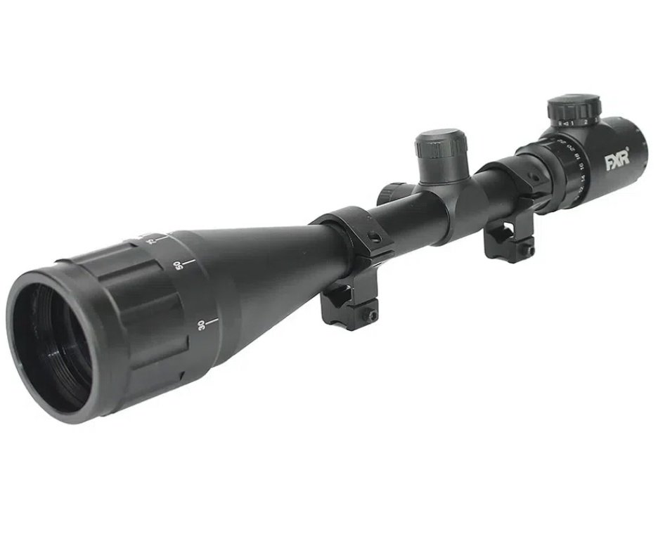 Carabina de Pressão PCP Outlander Black 6,35mm Alto Fluxo 1100 FPS - Rossi + Bomba + Luneta 3-9x40 FXR