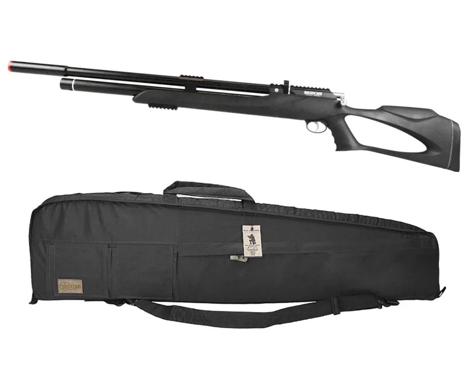 Carabina Pressão PCP Kodiak Black 6.35 .25 Big Bore - Rossi + Case / Capa Premium PRO Militari