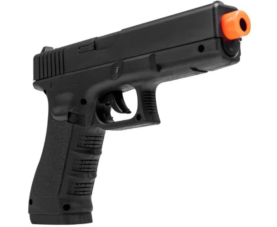 Pistola de Pressão CO2 Glock G17 6,0mm 5,3 Joules - Rossi + Co2 + BBS + Case + Alvos + Laser