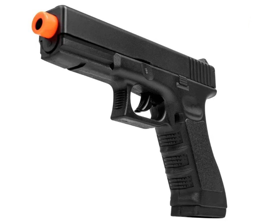 Pistola de Pressão CO2 Glock G17 6,0mm 5,3 Joules - Rossi + Co2 + BBS + Case + Alvos + Laser