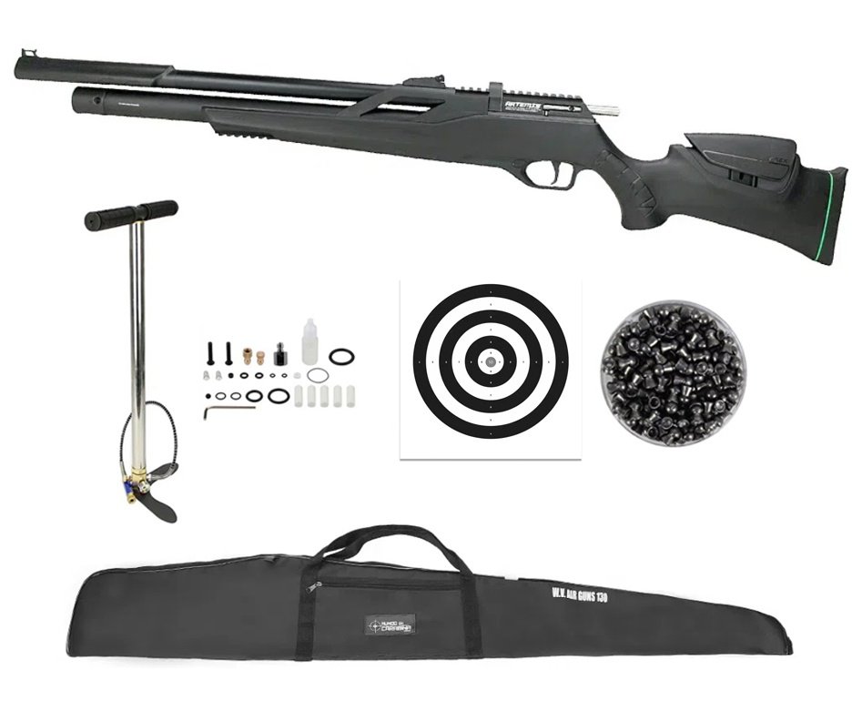 Carabina de Pressão PCP Artemis T-REX Montecarlo Six 6.0mm com Válvula Reguladora - FXR + Bomba + Capa + Chumbo + Alvos