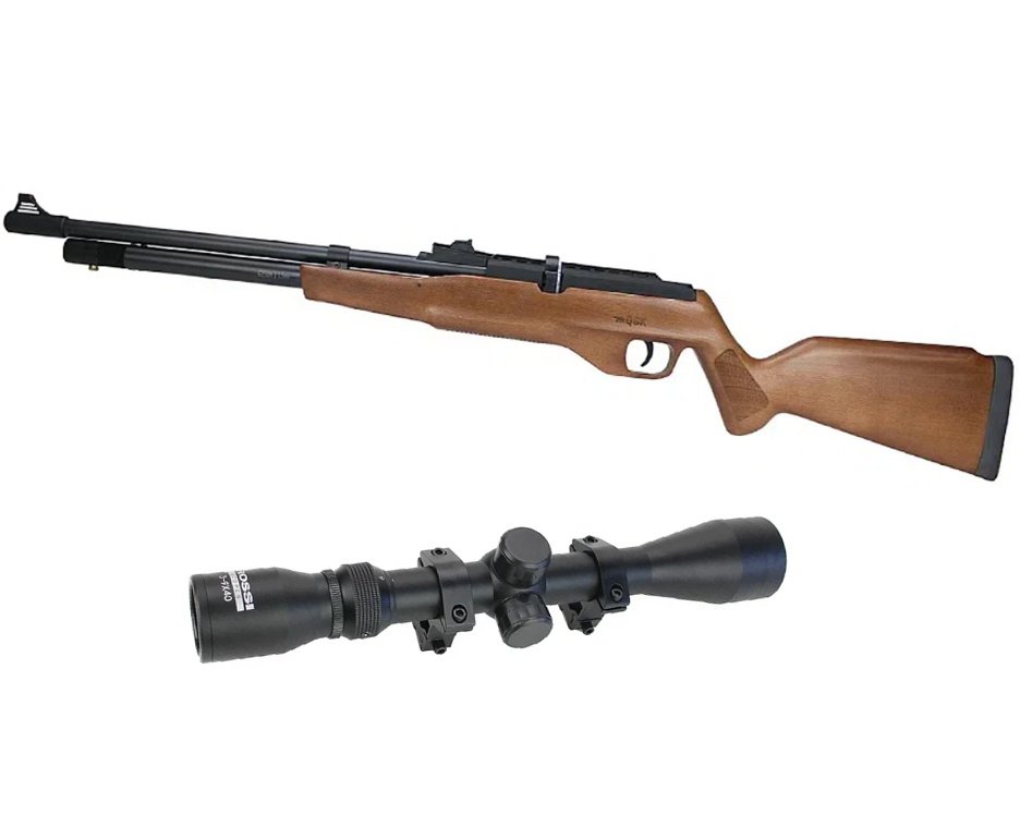 Carabina de Pressão PCP G850M Madeira Cal 5,5mm Nova Vista QGK + Luneta 3-9x40