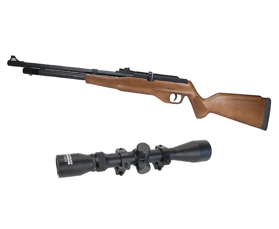 Carabina de Pressão PCP G850M Madeira Cal 5,5mm Nova Vista QGK + Luneta 3-9x40