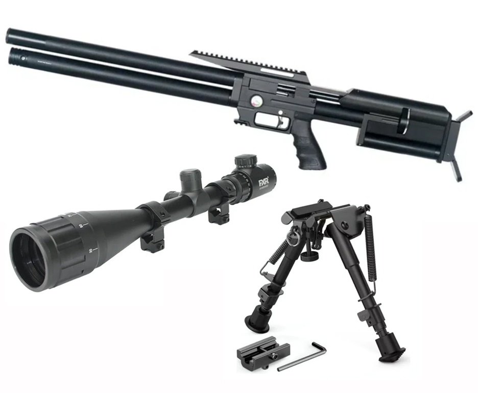 Carabina PCP Artemis MAX 1 HP 5.5 1200fps - FXR Artemis + Luneta 6-24x50 + Bipe