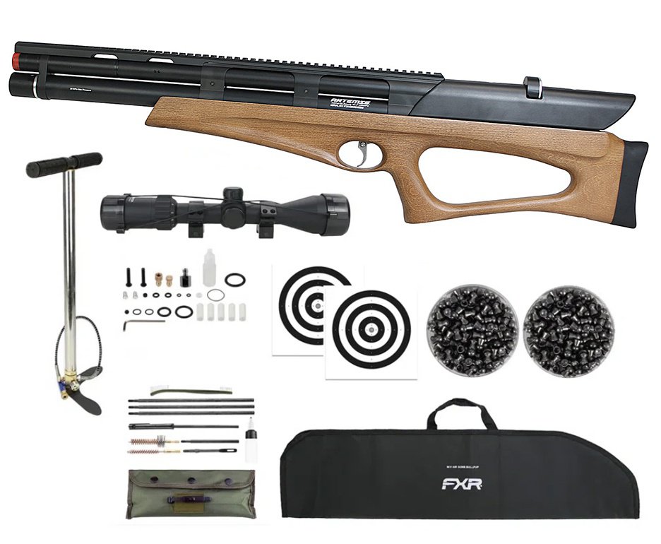 Carabina PCP Artemis Bullpup M40 Hazelwood Semi-Auto 5.5mm - FXR Artemis + Bomba + Capa + Chumbo + Alvos + Luneta 3-9x40 + Kit Limpeza