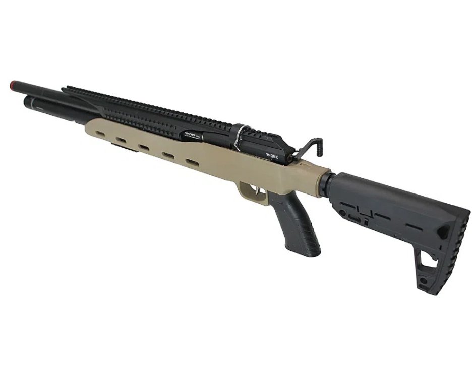 Carabina PCP Semi-Auto M50 Tempesta Desert 5,5mm QGK/SPA Artemis + Bomba + Capa + Kit Limpeza + Alvos + Desengripante / Anticorrosivo + Óculos de Segurança