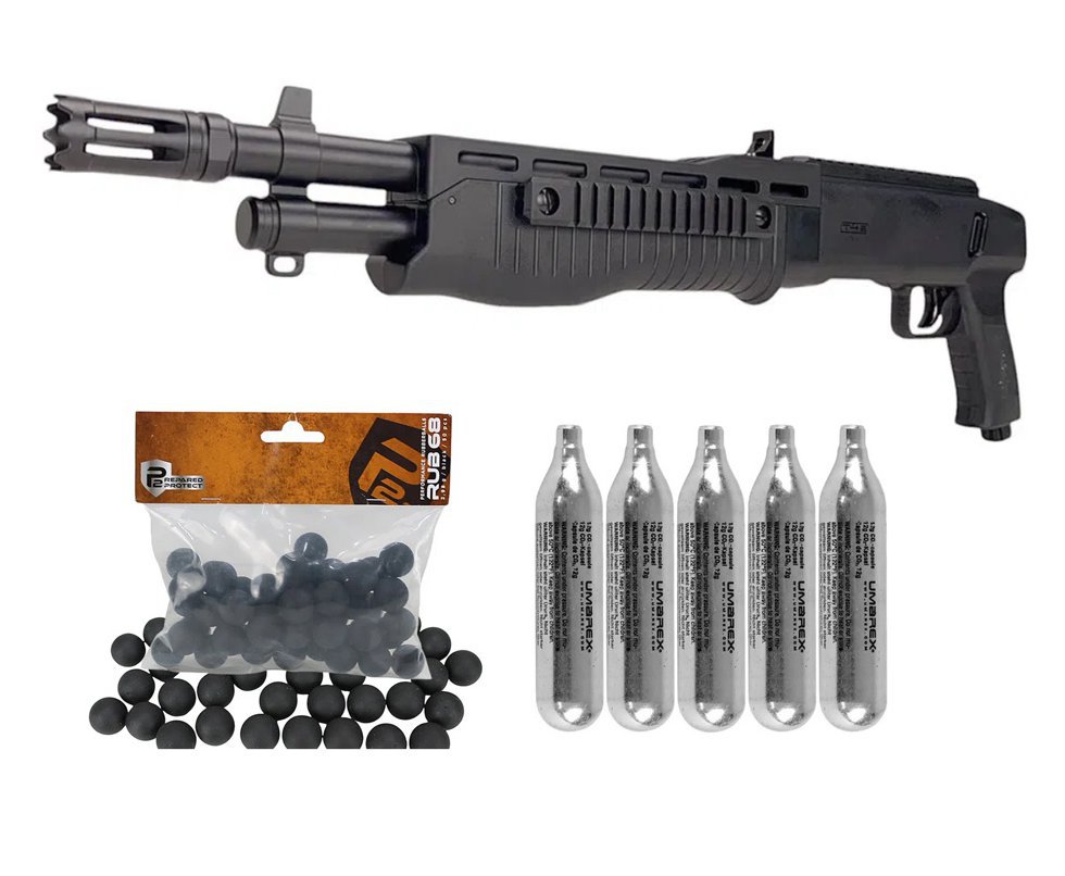 Shotgun Home Defense CO2 T4E TB .68 HDS 16J - Umarex + Esferas de Borracha + Co2