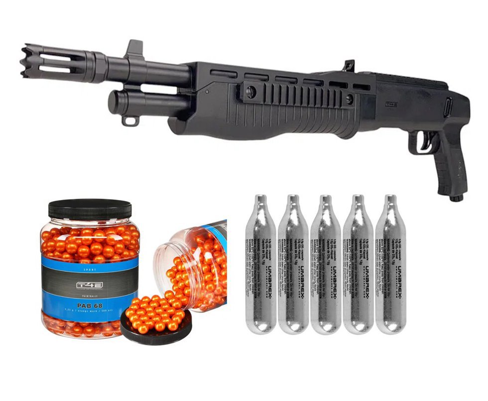 Shotgun Home Defense CO2 T4E TB .68 HDS 16J - Umarex + Esferas de Tinta + Co2