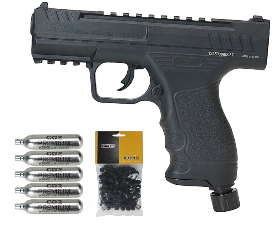 Pistola de Pressão CO2 Beeman BP50 .50 HDP LTL- Rossi + Co2 + Esfera de Borracha