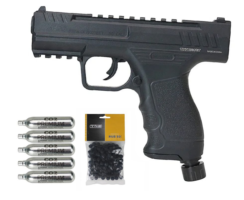 Pistola de Pressão CO2 Beeman BP50 .50 HDP LTL- Rossi + Co2 + Esfera de Borracha