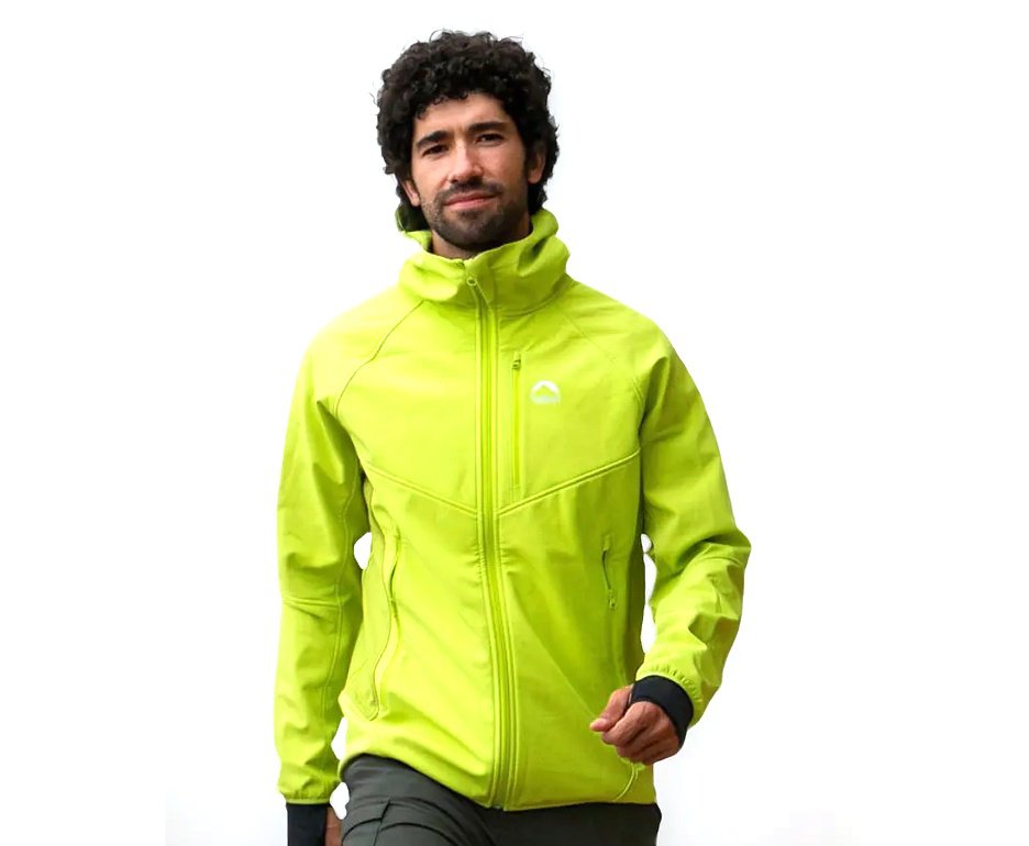 Jaqueta Kailash Softshell Aspen com Capuz Masculina Verde Limão