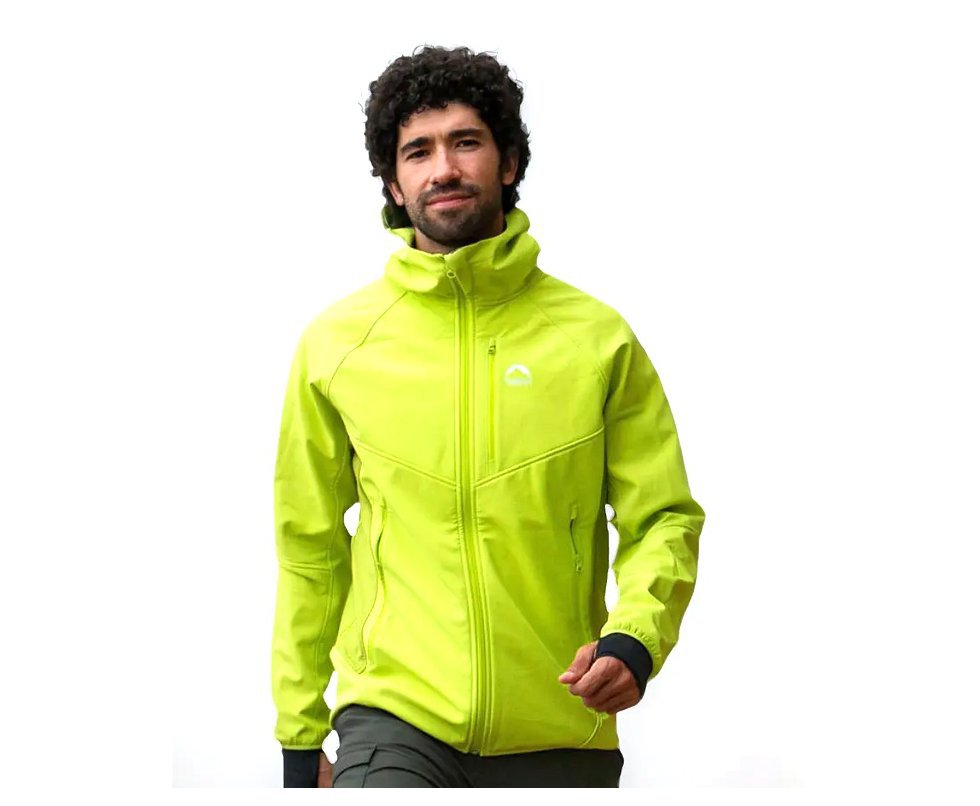 Jaqueta Kailash Softshell Aspen com Capuz Masculina Verde Limão