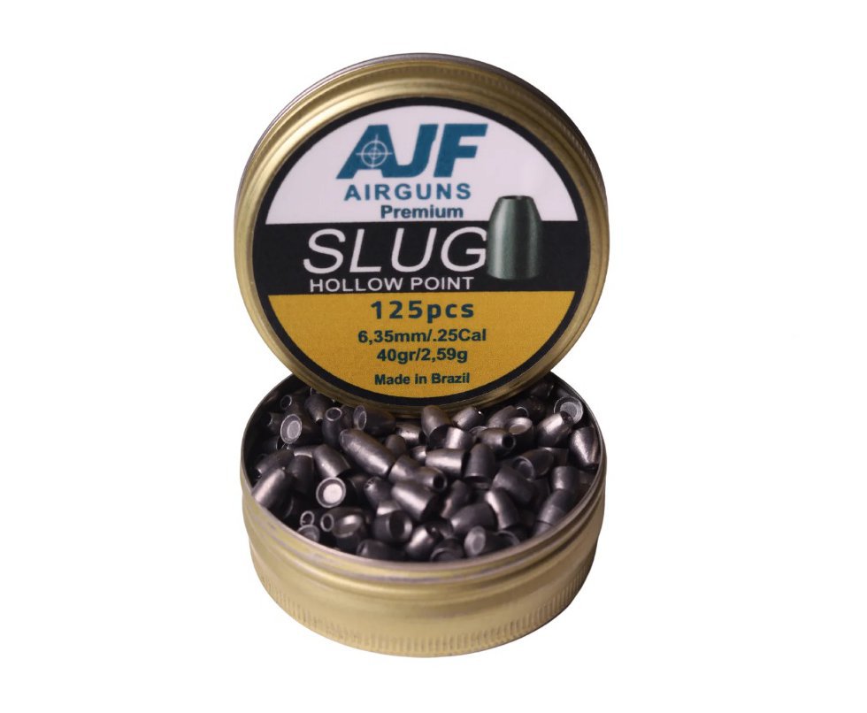 Chumbinho Slug Hollow Point 6.35mm 2,59g 40gr 125un AJF Airgun