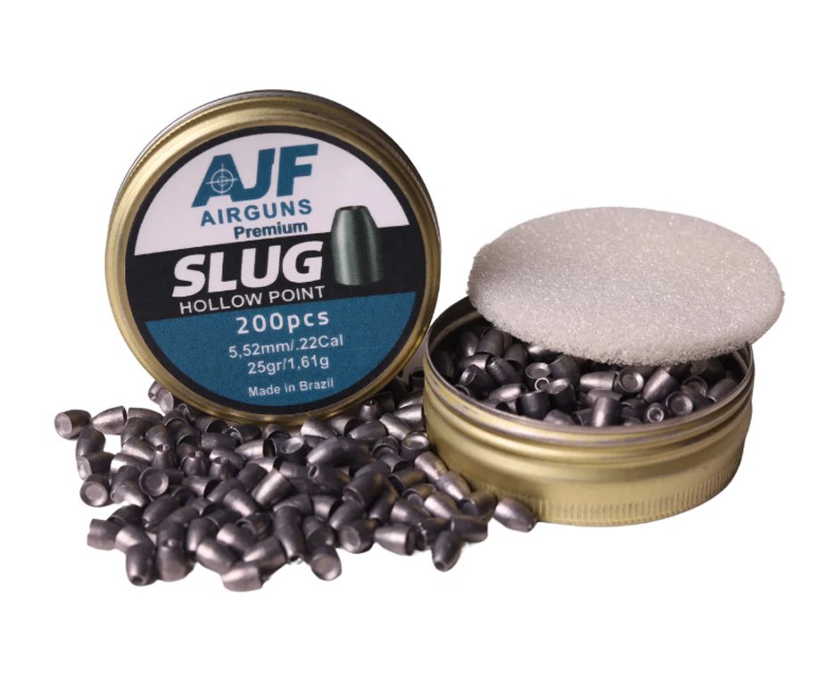 Chumbinho Ajf Airgun Slug Hollow Point 5.52mm 25gr 200 un