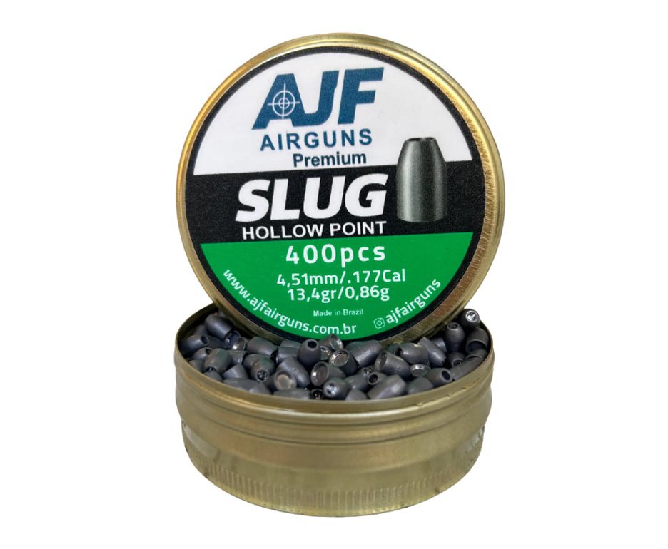 Chumbinho Slug Hollow Point 4.51mm 0,86g 13,4gr 400un AJF Airgun