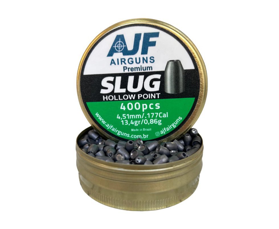 Chumbinho Slug Hollow Point 4.51mm 0,86g 13,4gr 400un AJF Airgun