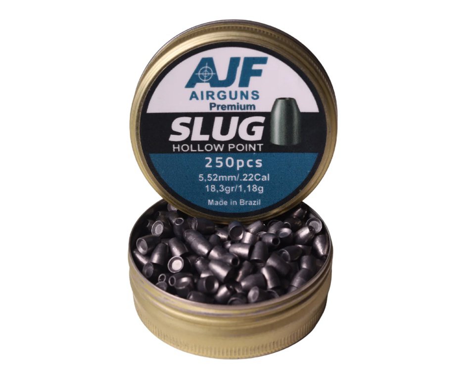 Chumbinho Slug Hollow Point 5.52mm 1,18g 18,3gr 250und AJF Airgun